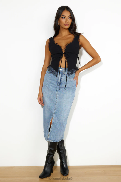 kleding Hello Molly leeuwin heropleving cami top onyx XR2L8550