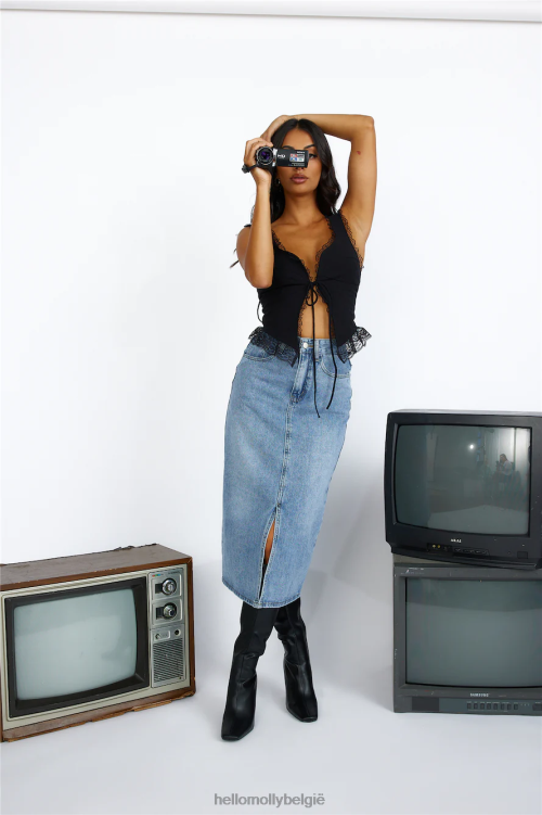 kleding Hello Molly leeuwin heropleving cami top onyx XR2L8550