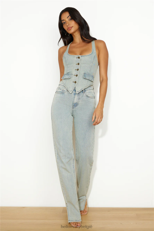 kleding Hello Molly lioness nyc haltertopje lichte denim XR2L8558