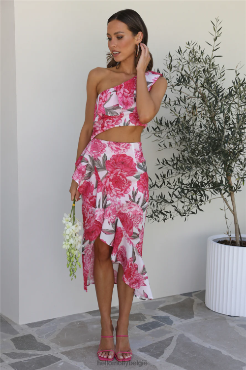 kleding Hello Molly op kijk uit crop top roze XR2L8624
