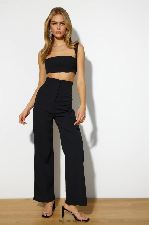 kleding Hello Molly oude regels crop top zwart XR2L8605