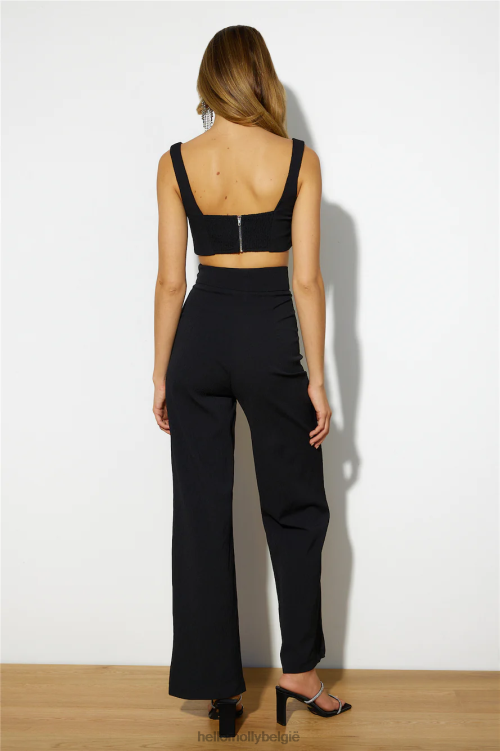 kleding Hello Molly oude regels crop top zwart XR2L8605