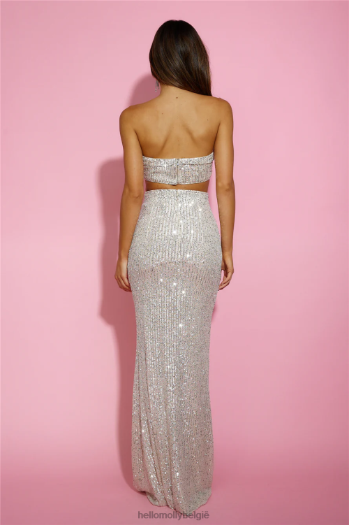 kleding Hello Molly strooi glans crop top met pailletten beige XR2L8561