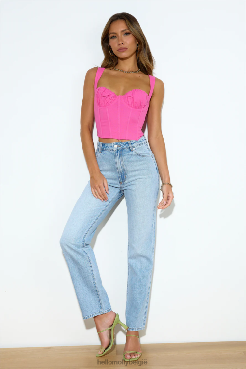 kleding Hello Molly super stijlvolle crop top roze XR2L8615