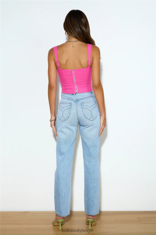 kleding Hello Molly super stijlvolle crop top roze XR2L8615