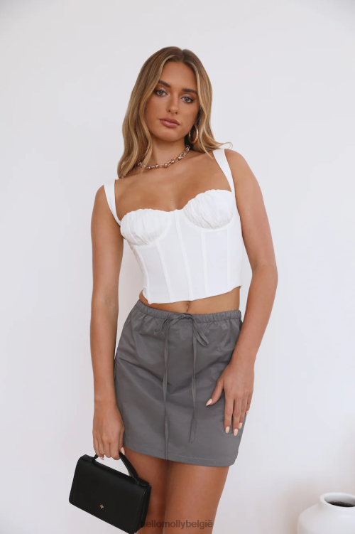 kleding Hello Molly super stijlvolle crop top wit XR2L8641
