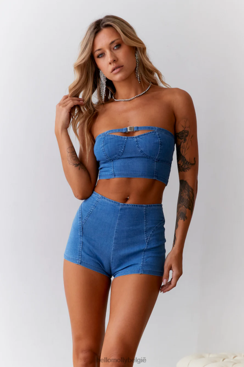 kleding Hello Molly Britney Vibes denim crop blauw XR2L8075