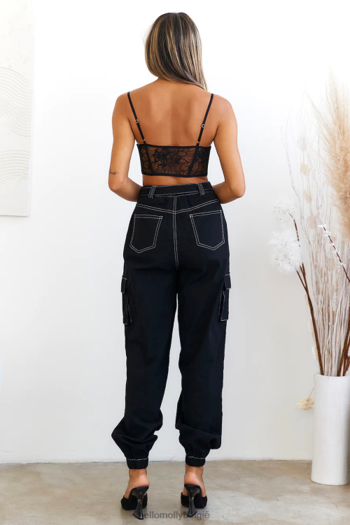 kleding Hello Molly Burning Words kanten kousenband corset top zwart XR2L8123