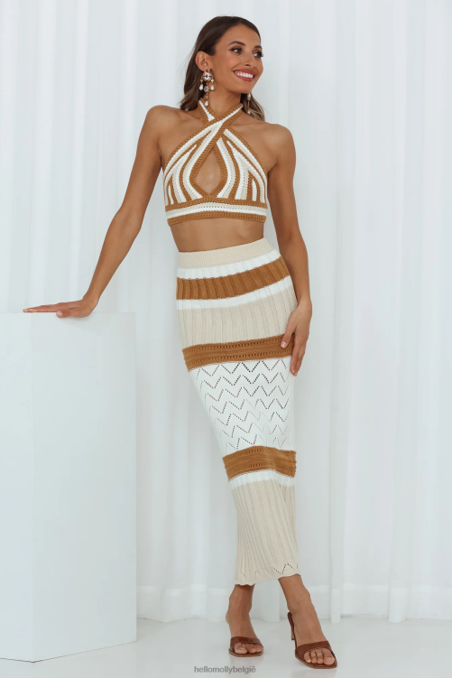 kleding Hello Molly Ik hou van deze Vibes crop camel XR2L8370