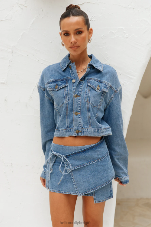 kleding Hello Molly Lioness True Romance denim cropped jack Duke Blue XR2L8149