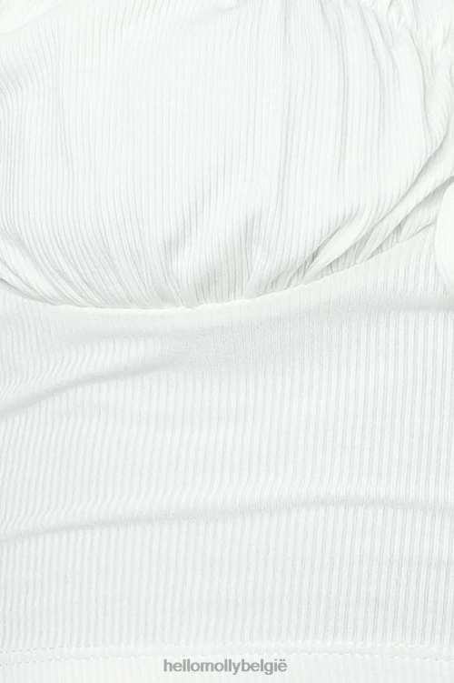 kleding Hello Molly Mary in tegendeel crop top wit XR2L7950