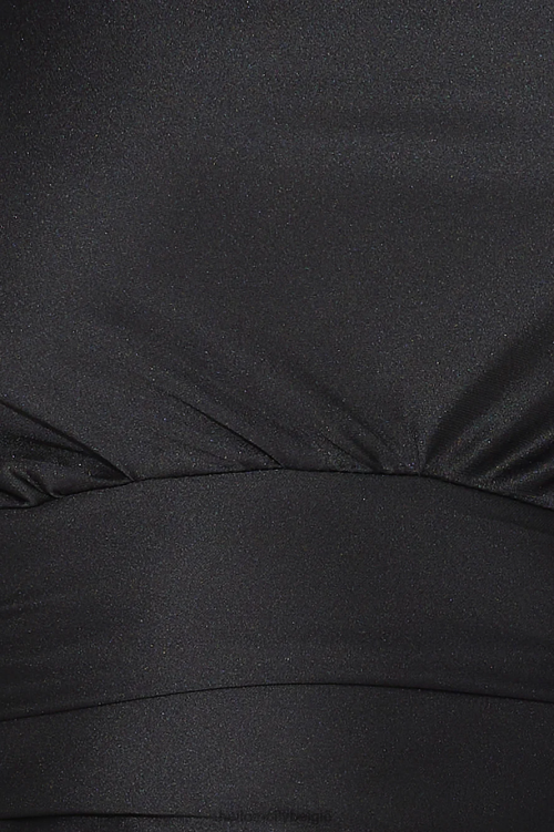 kleding Hello Molly Nights to Glow satijnen crop top met lange mouwen zwart XR2L8500