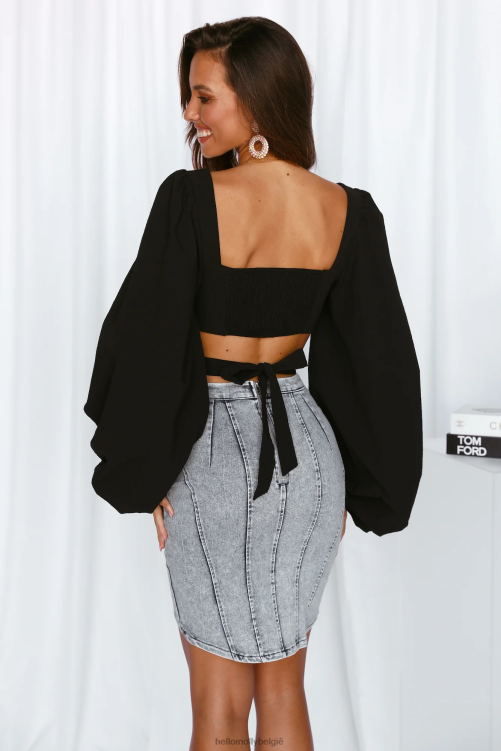 kleding Hello Molly aardbei glimlacht crop zwart XR2L8360