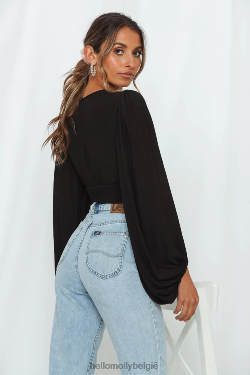 kleding Hello Molly agyness top zwart XR2L8305