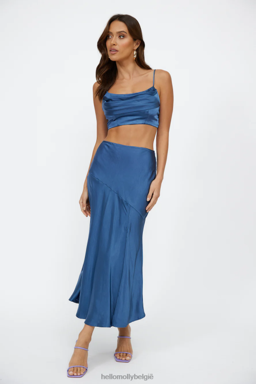kleding Hello Molly best geklede crop top marineblauw XR2L8146