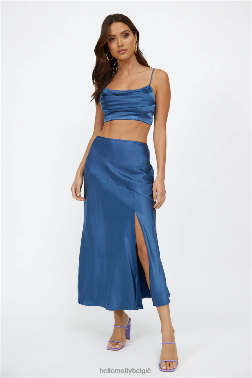 kleding Hello Molly best geklede crop top marineblauw XR2L8146