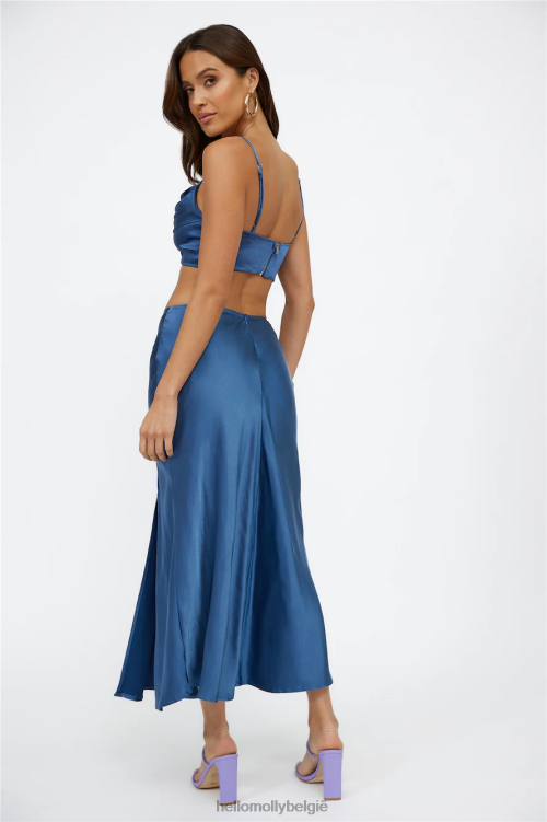 kleding Hello Molly best geklede crop top marineblauw XR2L8146