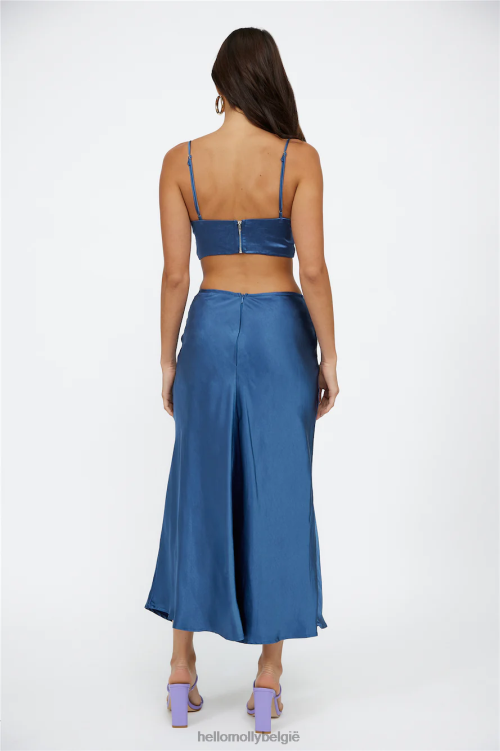 kleding Hello Molly best geklede crop top marineblauw XR2L8146