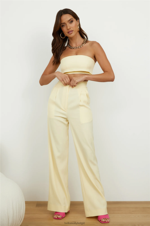 kleding Hello Molly blind love crop lichtgeel XR2L8093