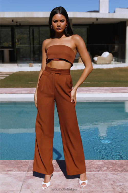 kleding Hello Molly blinde liefde crop bruin XR2L8187