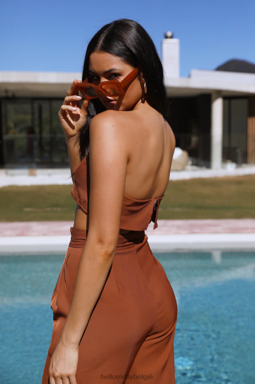 kleding Hello Molly blinde liefde crop bruin XR2L8187