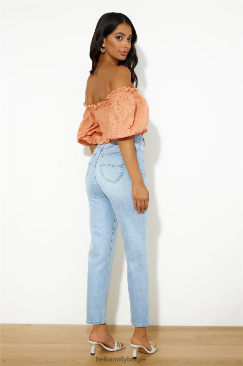 kleding Hello Molly coole meid zoals ik crop top oranje XR2L8057