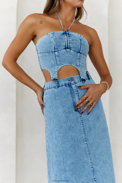 kleding Hello Molly crop-top denim met hoge resolutie XR2L7964