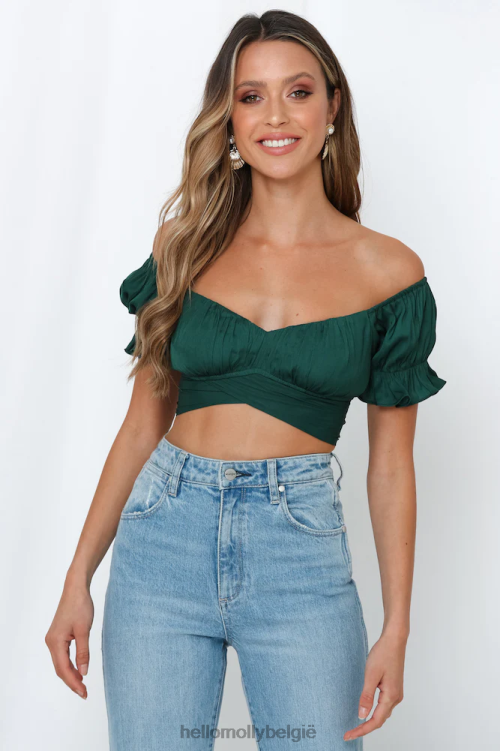 kleding Hello Molly danste tot vier crop top bosgroen XR2L8345