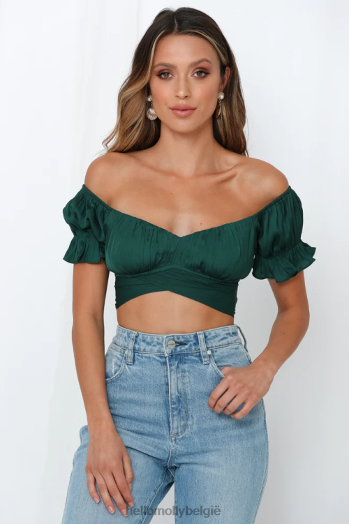 kleding Hello Molly danste tot vier crop top bosgroen XR2L8345