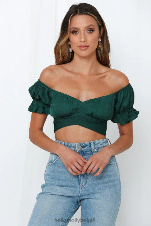 kleding Hello Molly danste tot vier crop top bosgroen XR2L8345