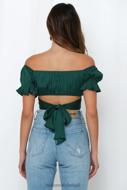kleding Hello Molly danste tot vier crop top bosgroen XR2L8345