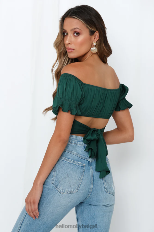 kleding Hello Molly danste tot vier crop top bosgroen XR2L8345