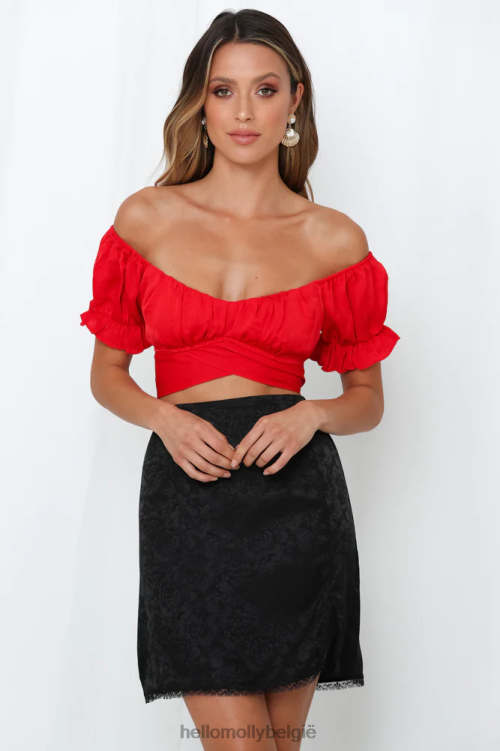 kleding Hello Molly danste tot vier crop top rood XR2L8346
