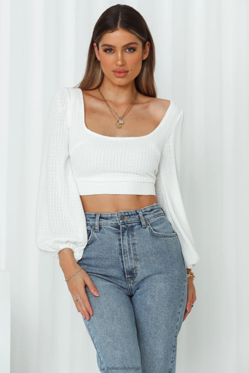 kleding Hello Molly dus stoorde crop top wit XR2L8394