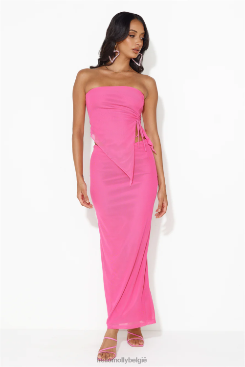 kleding Hello Molly foto's alsjeblieft mesh crop top roze XR2L7983