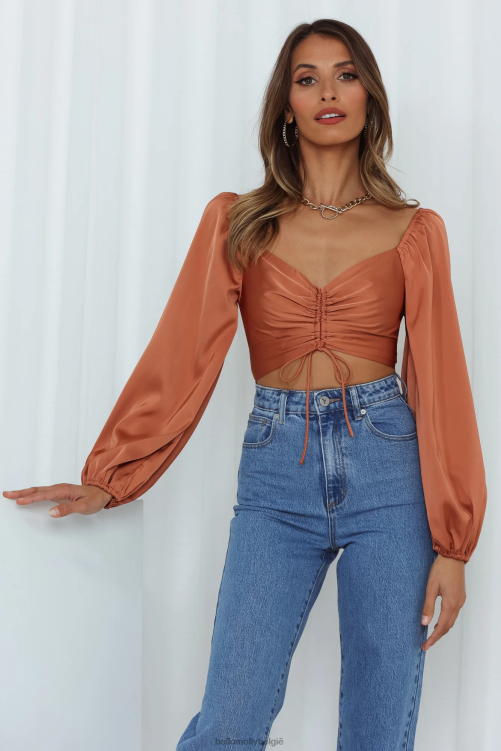 kleding Hello Molly gevangen schatje crop top brons XR2L8446