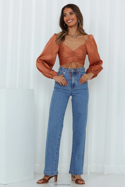 kleding Hello Molly gevangen schatje crop top brons XR2L8446