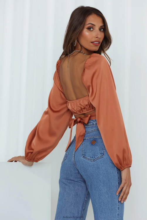 kleding Hello Molly gevangen schatje crop top brons XR2L8446