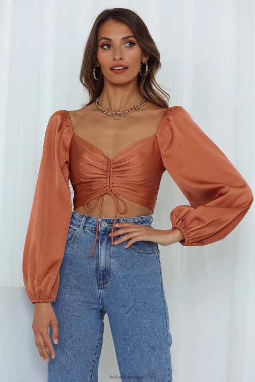 kleding Hello Molly gevangen schatje crop top brons XR2L8446