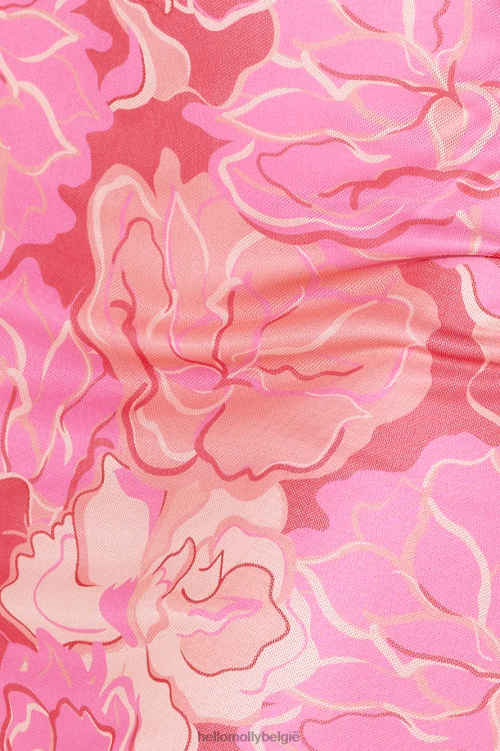 kleding Hello Molly gevoel pittige mesh crop top roze XR2L7957