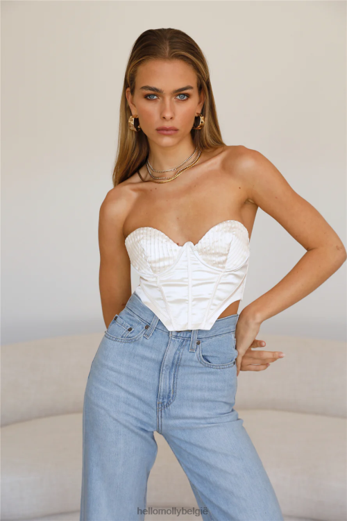 kleding Hello Molly glanzende kroonluchter crop crème XR2L8261