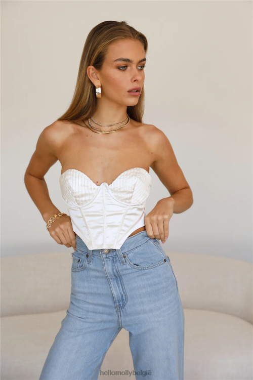 kleding Hello Molly glanzende kroonluchter crop crème XR2L8261