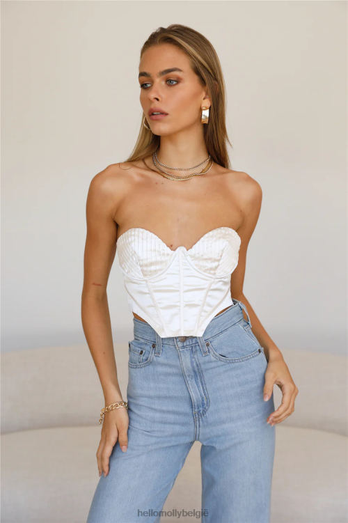 kleding Hello Molly glanzende kroonluchter crop crème XR2L8261