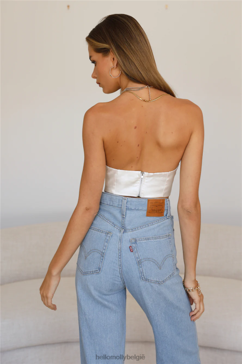 kleding Hello Molly glanzende kroonluchter crop crème XR2L8261