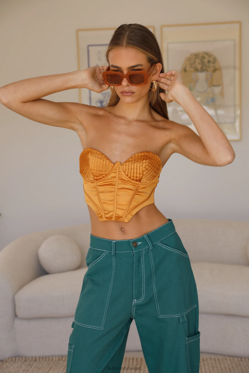 kleding Hello Molly glanzende kroonluchter crop geel XR2L8245