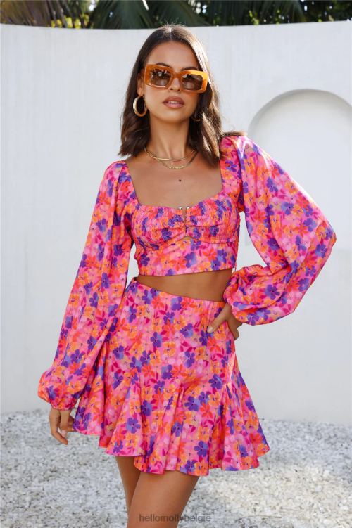 kleding Hello Molly hals over kop crop bloemen XR2L8116