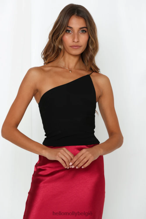 kleding Hello Molly kan het niet solo crop top zwart XR2L8490