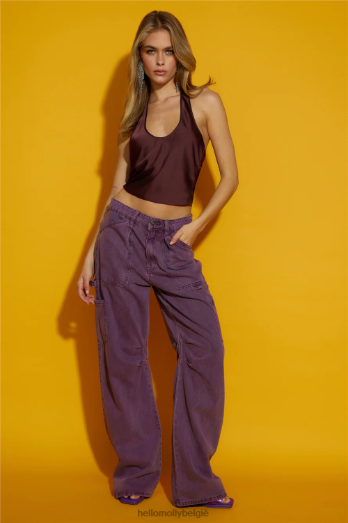 kleding Hello Molly leeuwin roxy halter crop granaat XR2L8159