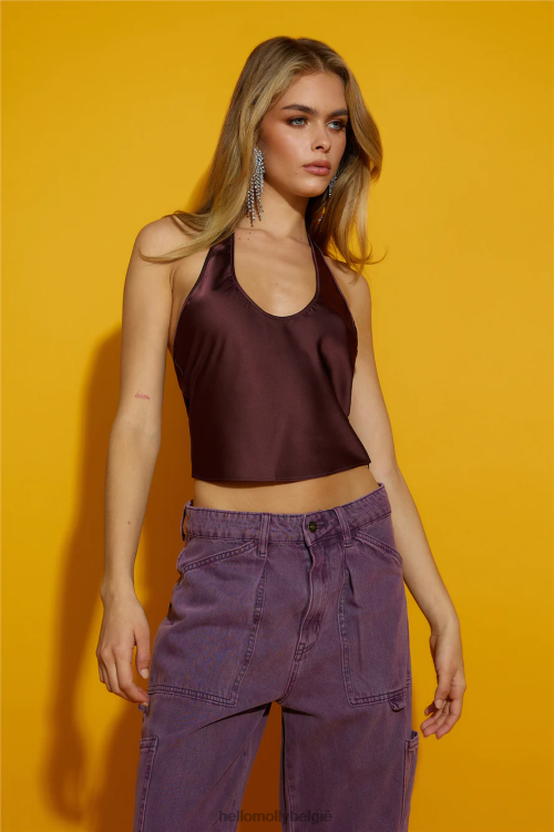 kleding Hello Molly leeuwin roxy halter crop granaat XR2L8159