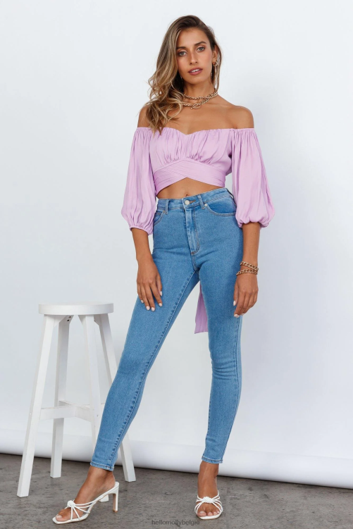kleding Hello Molly levende pop crop top lila XR2L8488